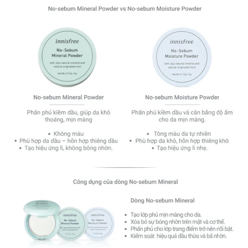 Phấn phủ Innisfree No-Sebum Powder