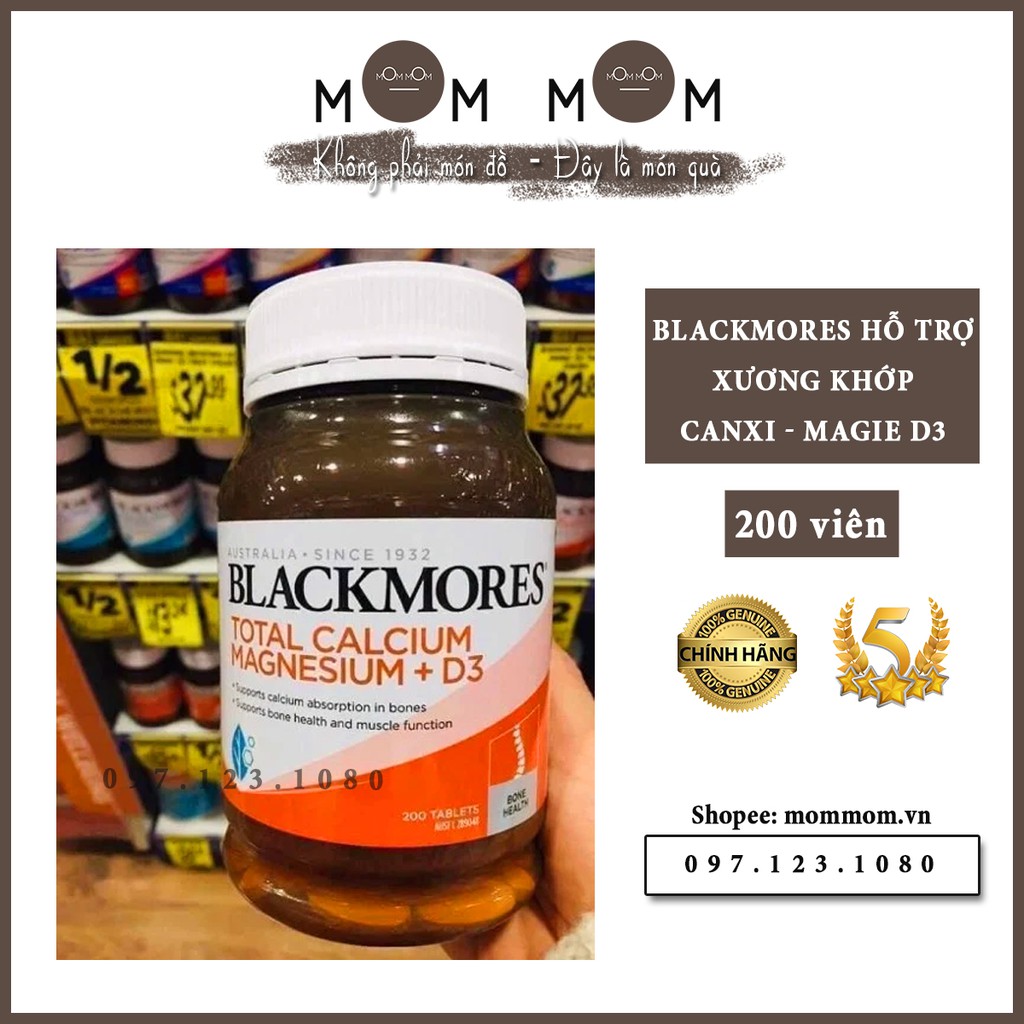 Blackmores Viên Uống Bổ Sung Canxi, Magie & Vitamin D3 Tổng Hợp 200 Viên (Úc) | Mommomvn.com