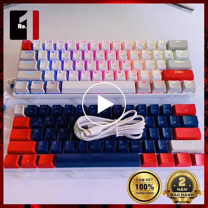 Bàn Phím Cơ Keycap Xuyên Led Gaming Bluetooth Máy Tính Newmen GM610 Màu Trắng Led RGB Bàn Phím Không Dây Laptop Pc