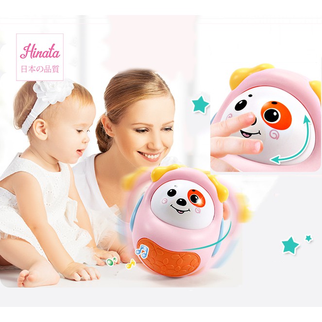 Lật đật hình chú cún đáng yêu Hinata Nhật Bản DC56 - Có chuông leng keng thu hút bé