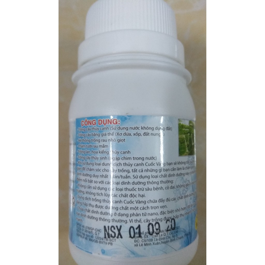 Phân bón vi lượng trồng thủy canh thủy sinh - chai 100ml