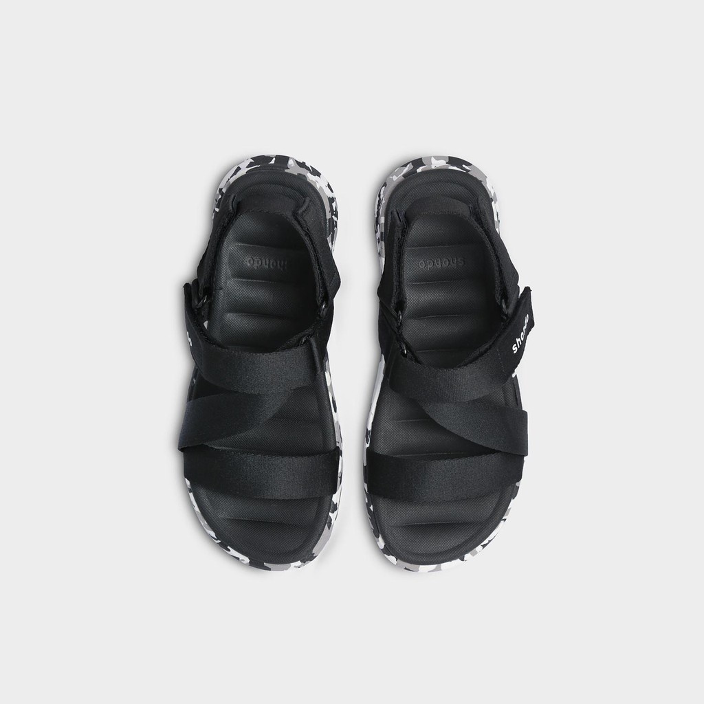 Giày sandal Shondo nam nữ F6 sport camo đen full F6S501