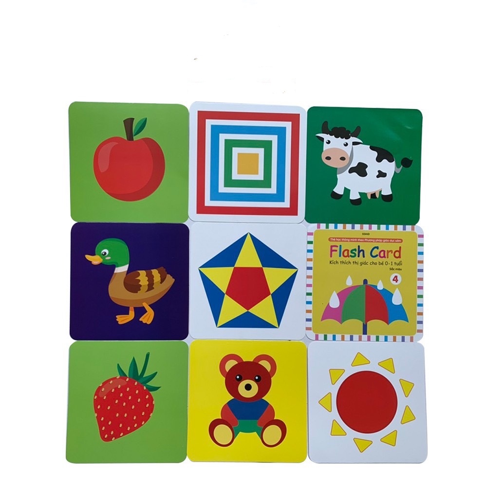 Thẻ Flash card kích thích thị giác cho bé từ 0-1 tuổi theo phương pháp giáo dục sớm