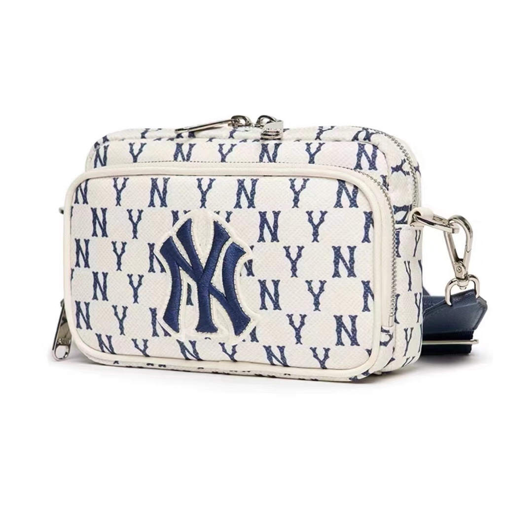 MLB Túi Đeo Chéo Dáng Vuông Nhỏ Thêu Họa Tiết Thời Trang Retro