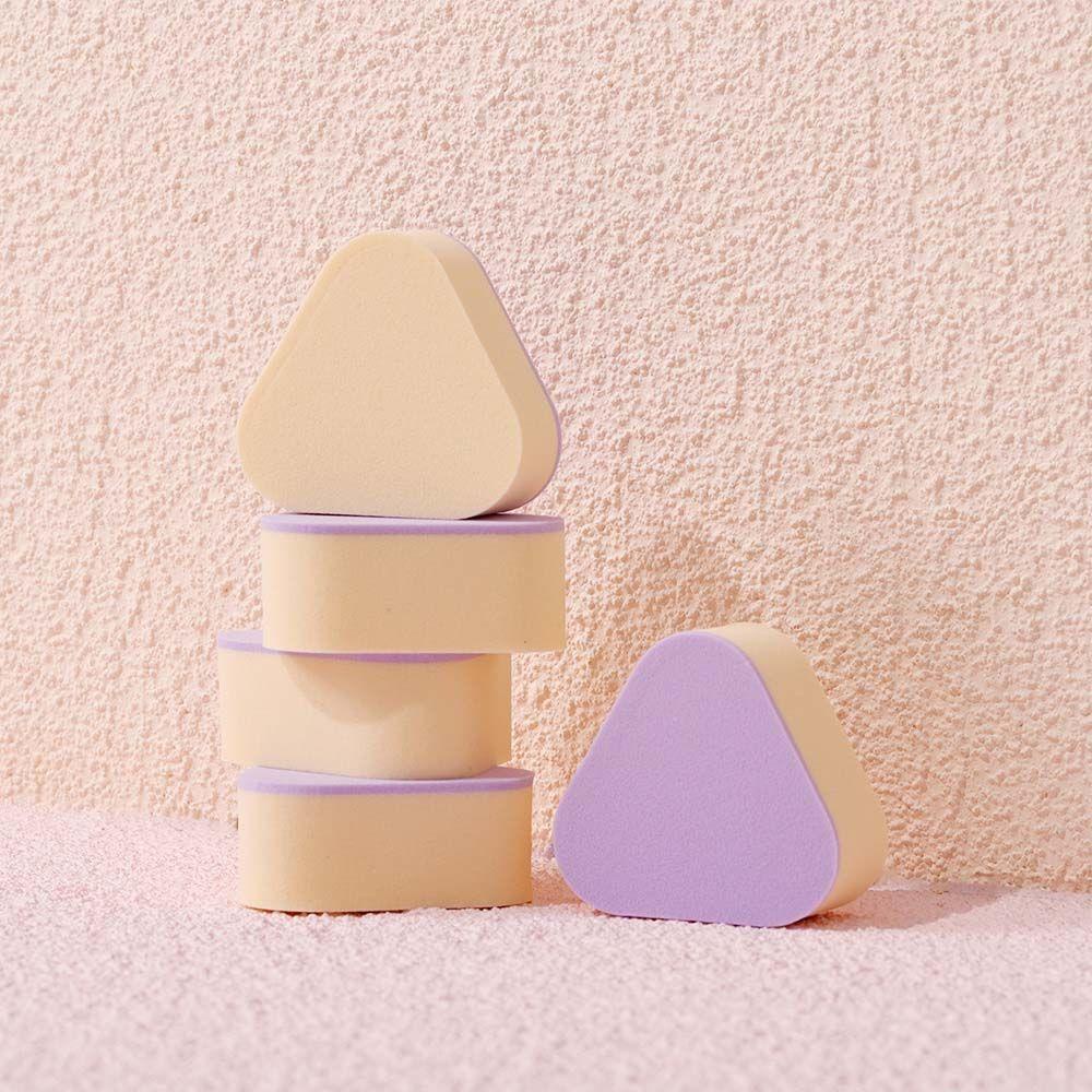 Set 1 / 4 Mút Trang Điểm Hình Tam Giác Màu Tím Sử Dụng Cả Khi Ướt Và Khô