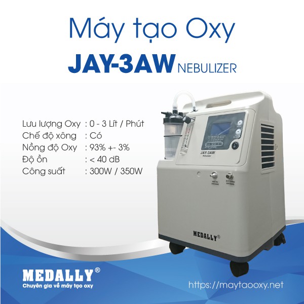 MÁY TẠO OXY 3LÍT MEDALLY JAY-3AW [CAM KẾT HÀNG CHÍNH HÃNG, MỚI 100%]