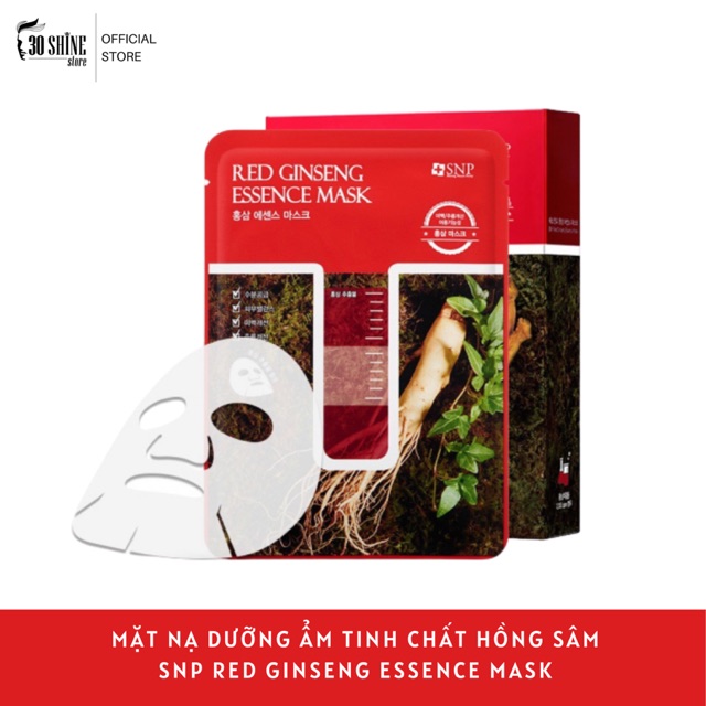 Mặt nạ SNP Dưỡng Ẩm Tinh Chất Hồng Sâm RED GINSENG ESSENCE MASK - 25ml