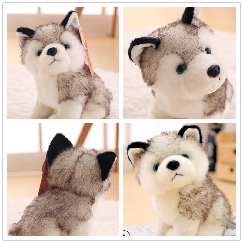 Thú Nhồi Bông Hình Chú Chó Husky Dễ Thương 20cm 7.9