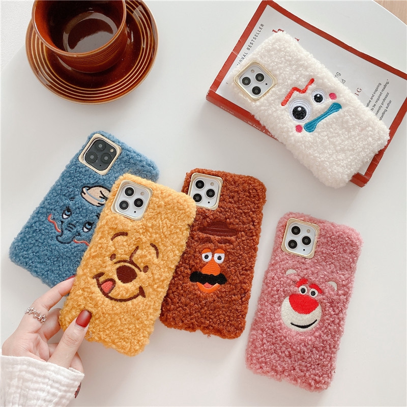 ☺ Ốp điện thoại thêu hình gấu bông ba chiều sáng tạo cho iPhone11pr 6 7 8 plus