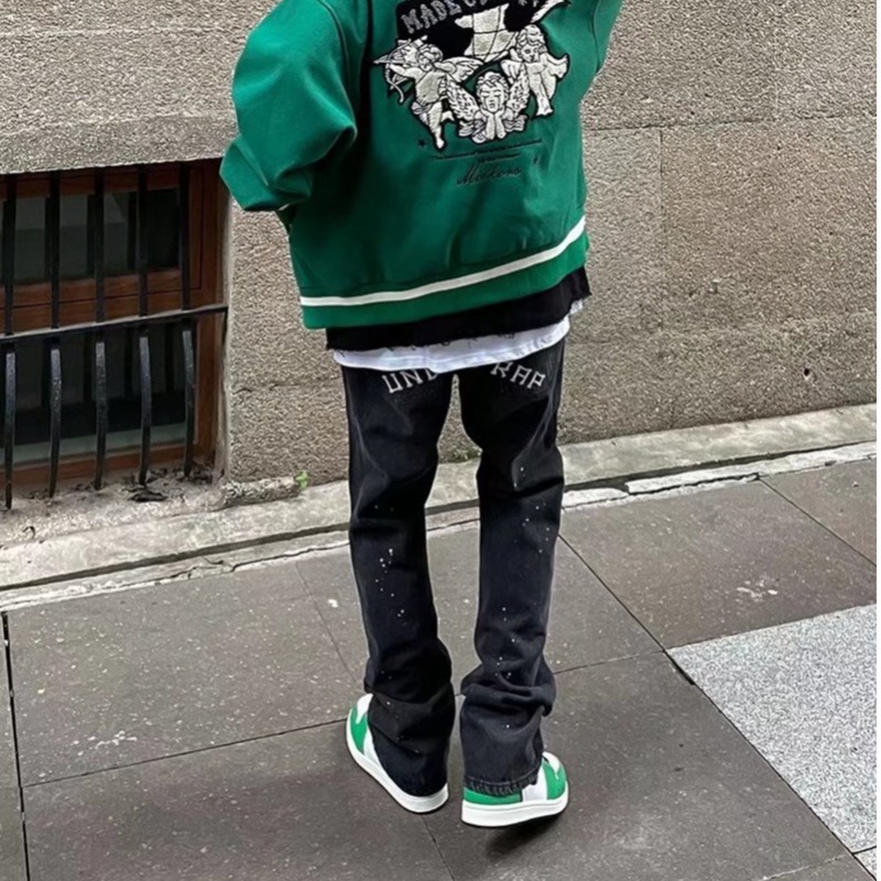 Quần jean dài thiết kế họa tiết phong cách hip hop thời trang dành cho nam