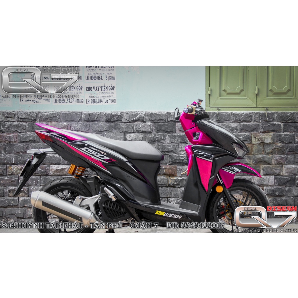 Tem rời vario - hồng đen - decalq7