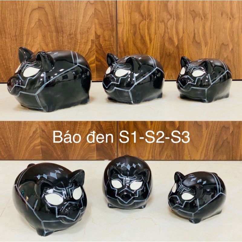 ( 20 Mẫu ) Heo đất tiết kiệm Size to cho bé_ Lơn đất Báo Đen Sứ Bát Tràng_Ống heo hoạt hình ngộ Nghĩnh độc lạ