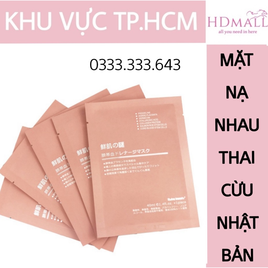 Mặt Nạ Nhau Thai Cừu Cuống Rốn Tế Bào Gốc Nhật Bản Rwine Beauty Dưỡng Da, Cấp Ẩm Mọi Loại Da