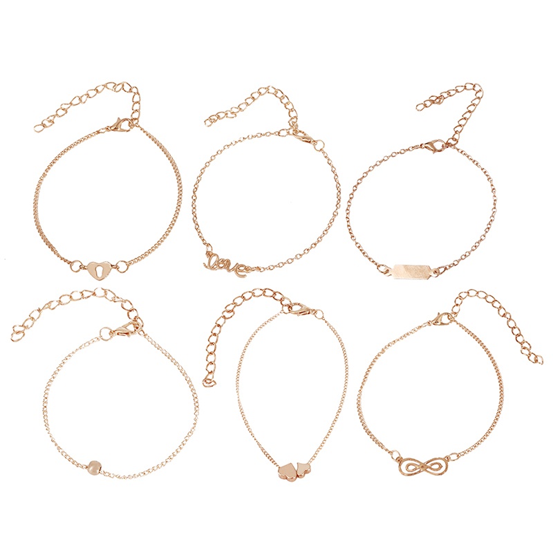 Bộ 6 Vòng Tay Hợp Kim Mạ Vàng Phong Cách Bohemian | BigBuy360 - bigbuy360.vn