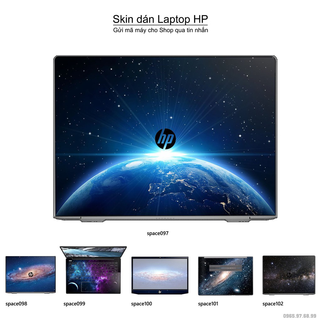 Skin dán Laptop HP in hình không gian nhiều mẫu 17 (inbox mã máy cho Shop)