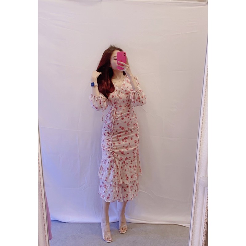 đầm 2s rút hông hoa