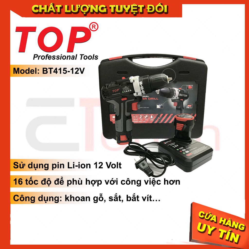 Máy khoan bắt vít dùng pin Top BT415-12V