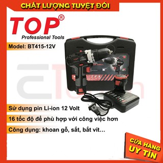 Máy khoan bắt vít dùng pin Top BT415-12V