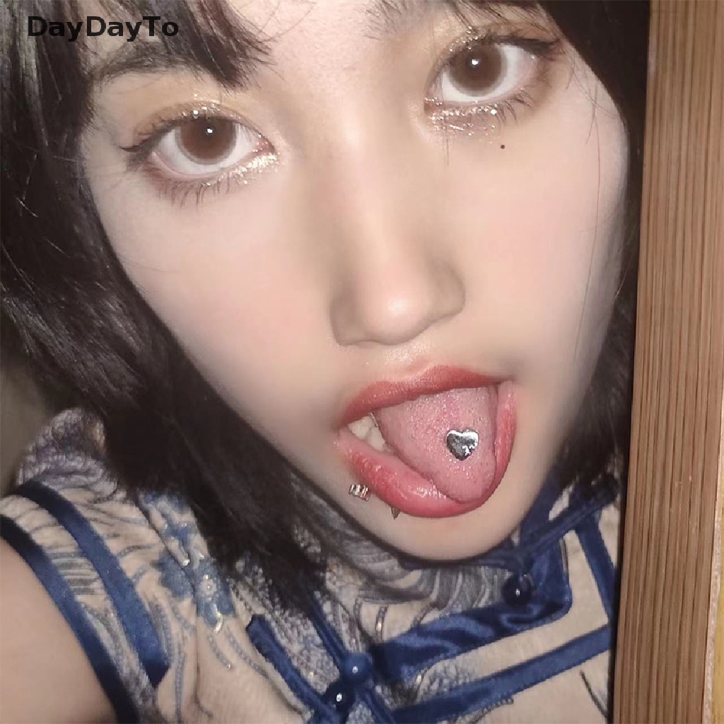 1 Khuyên Lưỡi Bằng Thép Titan Hình Trái Tim Cá Tính