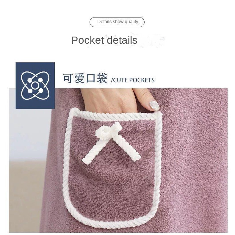 Khăn Tắm Quấn Ngực Vải Lông Cừu San Hô Mềm Mại Thấm Hút Nước Dành Cho Người Lớn