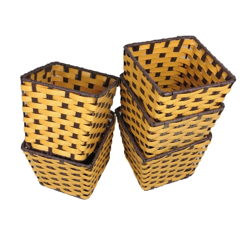 Rổ nhựa giả mây nhỏ mẫu vuông, tròn