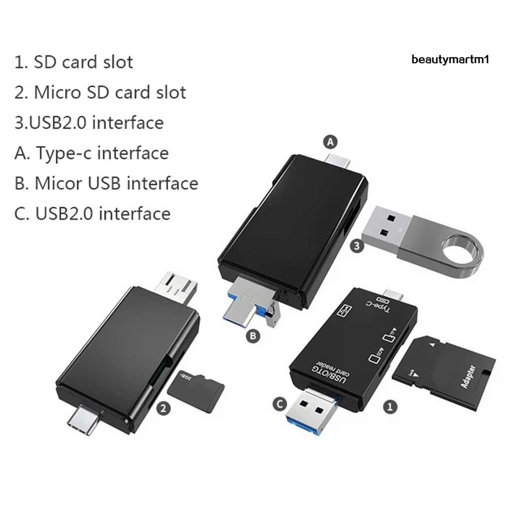 Đầu Đọc Thẻ Nhớ Usb 2.0 Type-C 3 Trong 1 Đa Năng | BigBuy360 - bigbuy360.vn