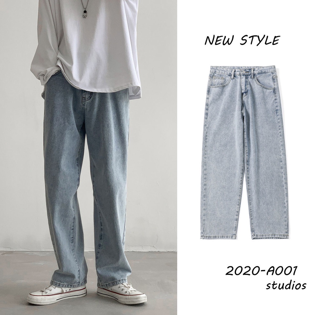 Quần Jean Nam Culottes Quần Jean Nam Ngoại Cỡ Mẫu Quần Jean Nam【XJ0013-Blue】