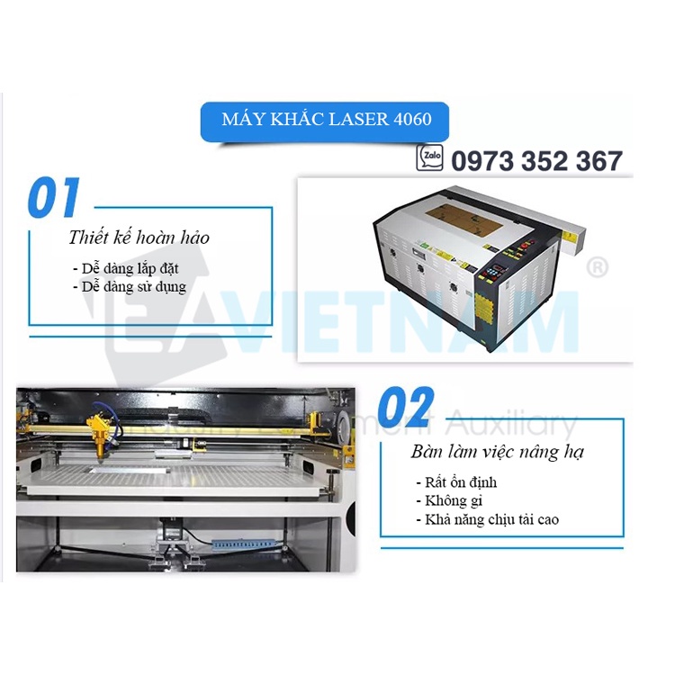 Máy laser 6040 / Máy khắc laser CO2 4060 60W / Máy cắt laser 4060 60W / Máy cắt mica / Máy cắt gỗ