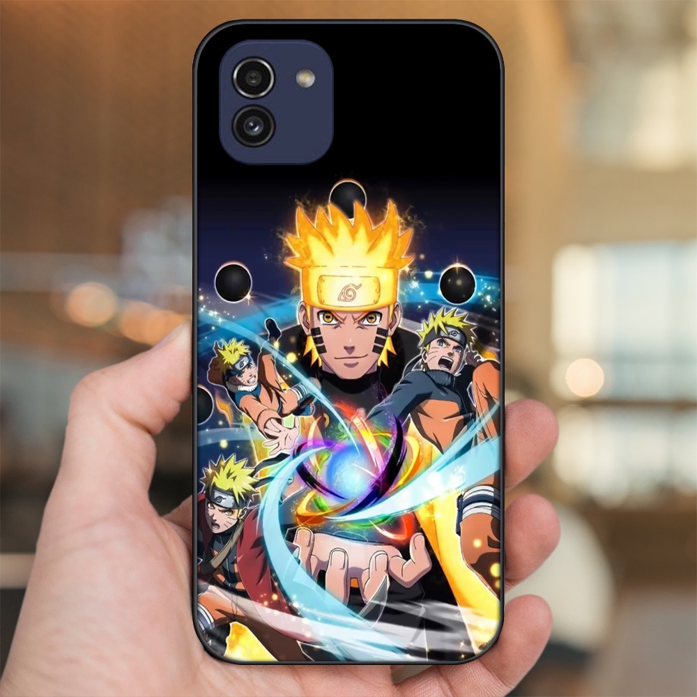 Ốp lưng Samsung A03 viền đen in hình Uzumaki Naruto