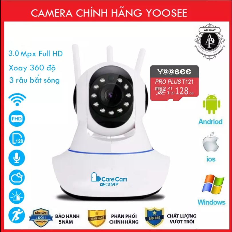 Camera wifi Camera carecam 3 râu 3.0Mpx Full HD , Đàm thoại , ghi âm , xem đêm rõ nét | BigBuy360 - bigbuy360.vn