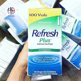 sale Hàng Mỹ Hộp 100 Tép Nước Nhỏ Mắt Nhân Tạo REFRESH PLUS LUBRICANT EYE DROPS Single-Use Vial