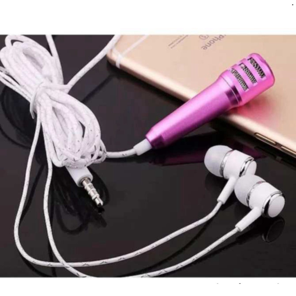Micro Mini hát Karaoke kèm tai nghe cho điện thoại Jack 3.5mm- 16TH