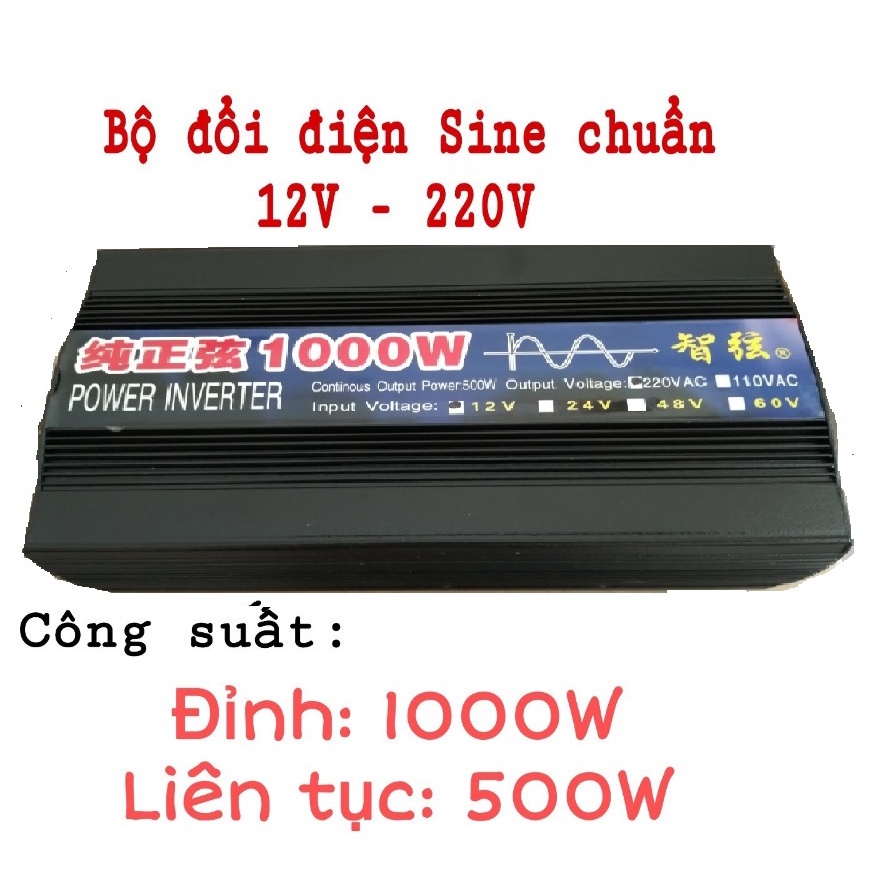 Bộ kich điện 12v lên 220v sin chuẩn 1000w