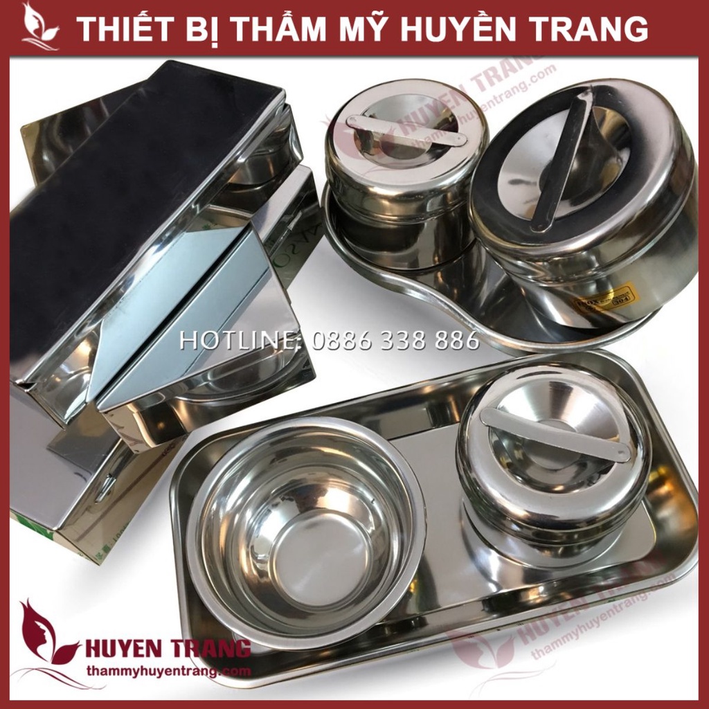 Bộ Dụng Cụ Spa, Y Tế INOX: Khay Quả Đậu, Khay Inox, Hộp Inox, Bát Inox, Hộp Chữ Nhật Có Nắp, Khay Đựng Bông Tẩy Trang