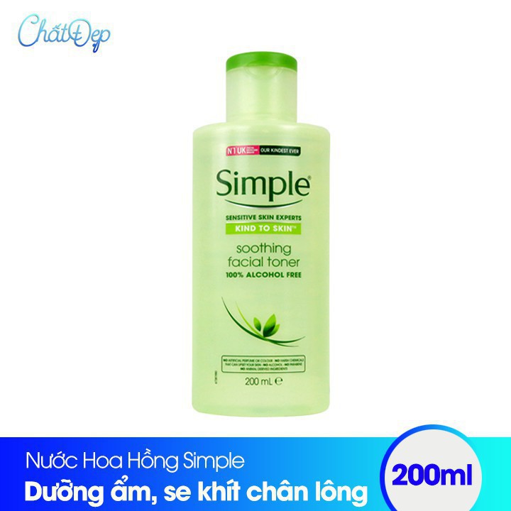 Nước hoa hồng Simple Soothing Facial Toner 200ml