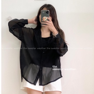 Set áo sơ mi 2 món voan mỏng kèm áo 2 dây TL siêu đẹp