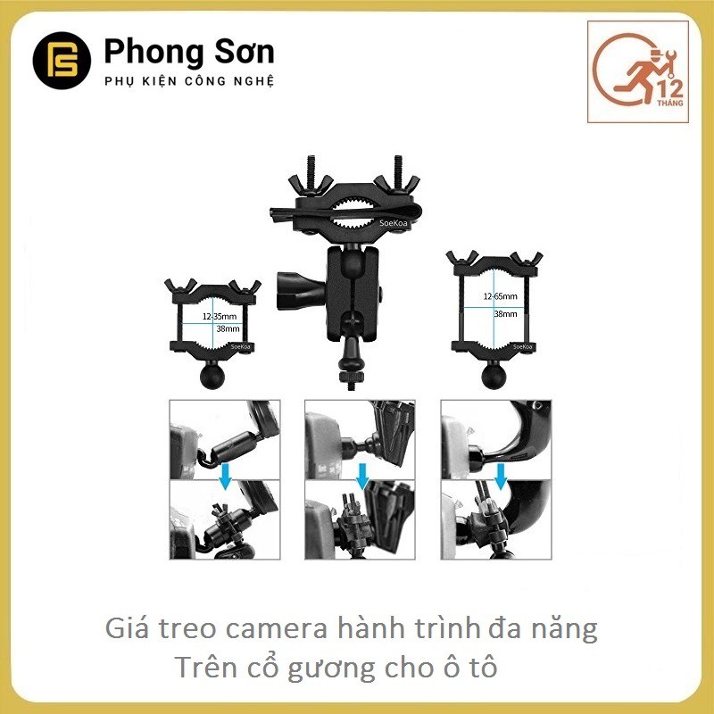 Giá treo Camera hành trình lên cổ gương chiếu hậu ( cho ô tô, xe máy,.... sử dụng đa năng ) | BigBuy360 - bigbuy360.vn