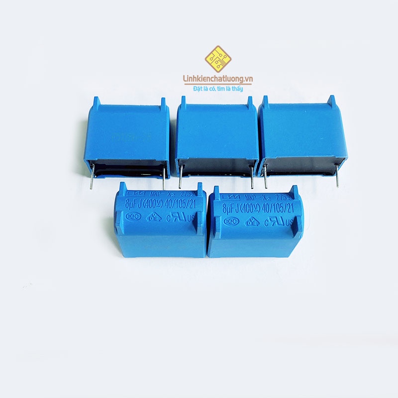 5 chiếc tụ bếp từ 8uF 275VAC 400VDC BM đứng