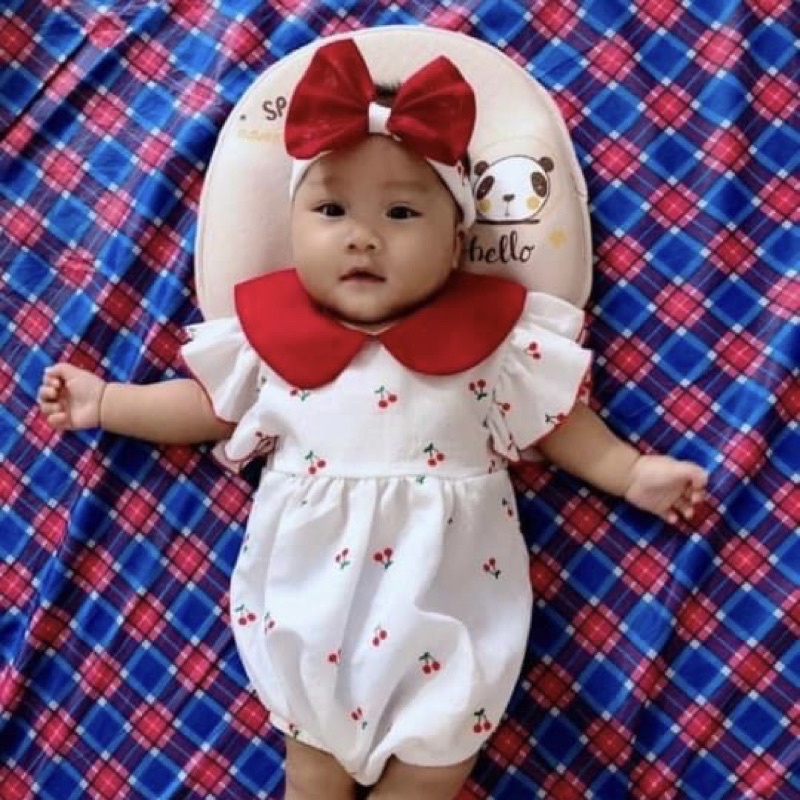 Body Hoạ Tiết Quả Cherry Đỏ NHÍM XÙ KIDS Chất Tơ Đũi Cho Bé Gái Sơ Sinh, Đầy Tháng, Thôi Nôi - B013