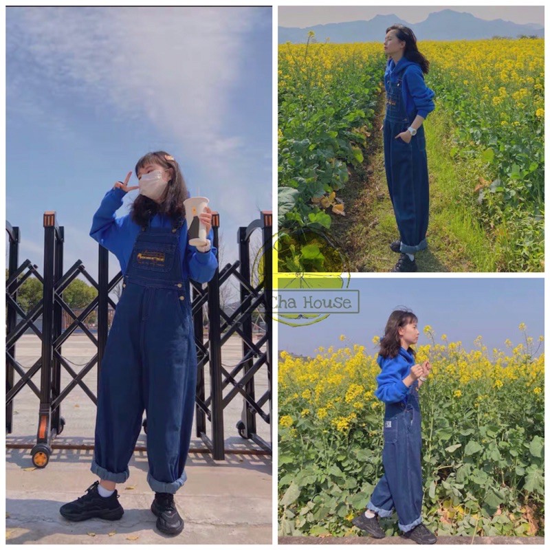 [MUA KÈM DEAL MẶT NẠ] Quần Yếm Jeans Ống Rộng BigSize Hàn Quốc- Ulzzang Y3 | BigBuy360 - bigbuy360.vn