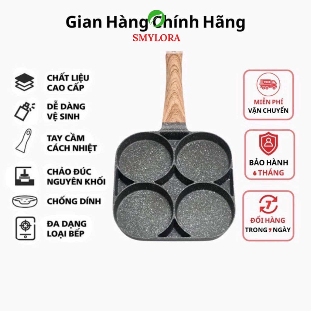 Chảo Đá Chia 4 Ô Ngăn Chiên Đa Năng Chống Dính