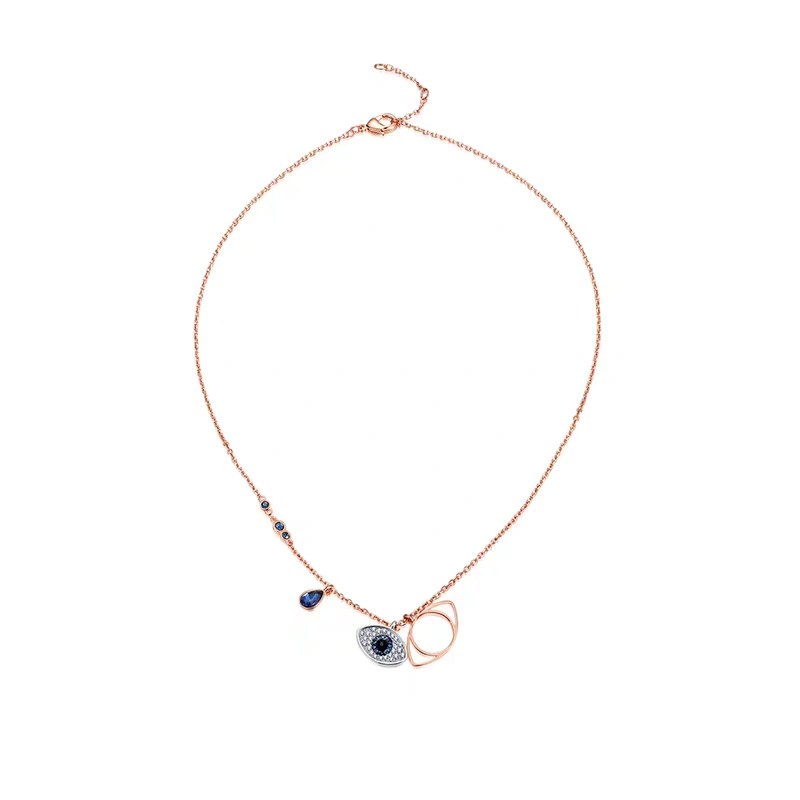 Dây Chuyền Mạ Vàng 18k Mặt Hình Con Mắt Quỷ Đính Đá zircon Phong Cách Âu Mỹ Thời Trang Cho Nữ