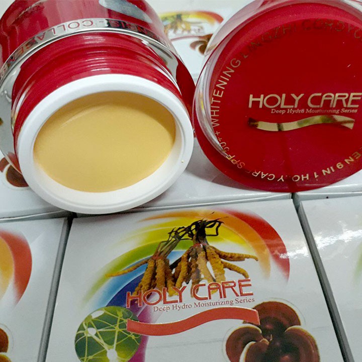 Combo kem Holy Care 9 in 1 (đông trùng hạ thảo linh chi) + BÔNG PHẤN KHÔ 2 MIẾNG