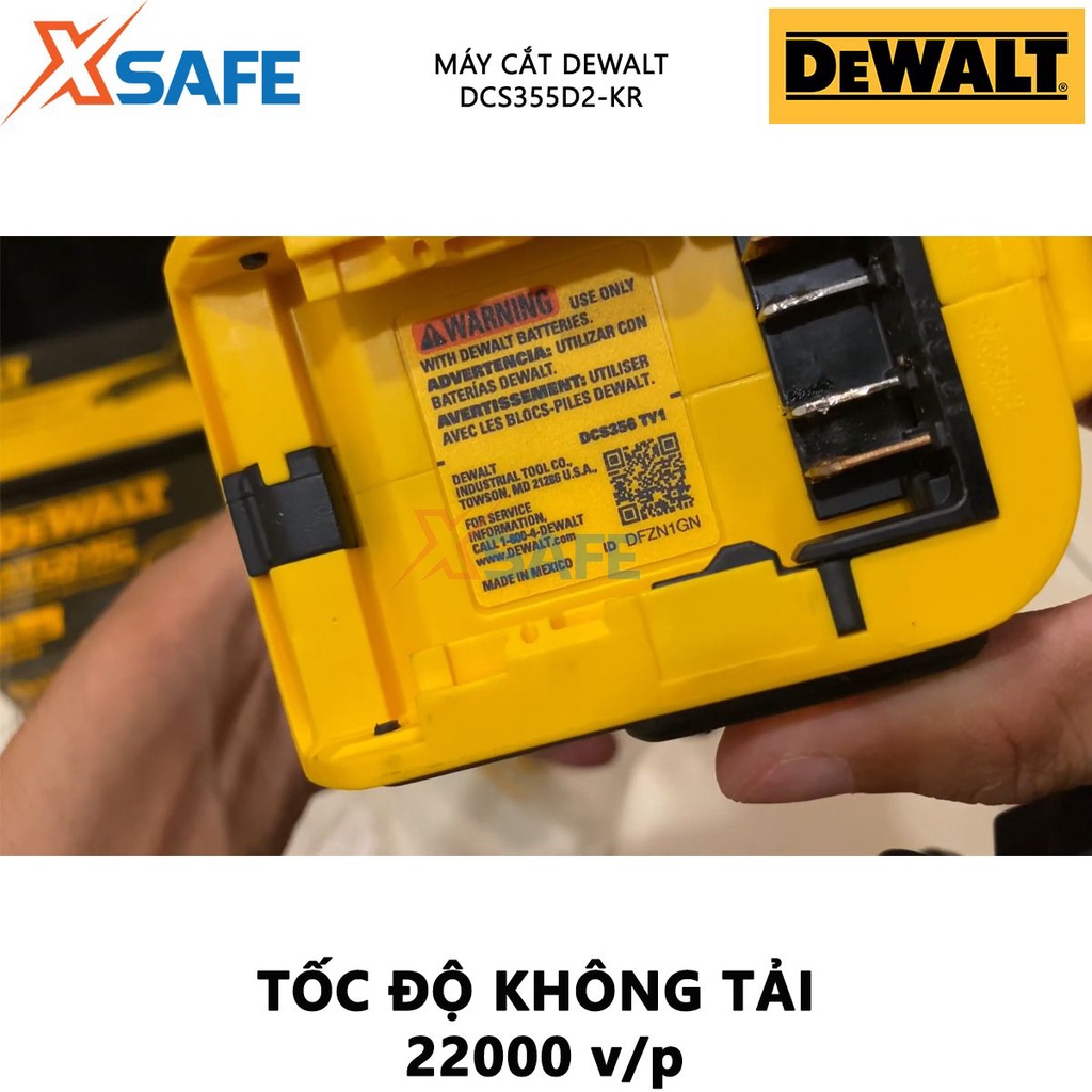 Máy cắt đa năng dùng pin DEWALT DCS355D2-KR Máy cắt rung công suất 300W dùng cắt các vật liệu như kim loại, gạch, gỗ,...