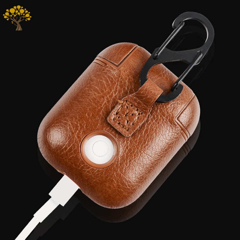 Vỏ Bảo Vệ Hộp Sạc Tai Nghe Airpods 1/2 Bằng Chất Liệu Pu Phối Silicon Tiện Dụng