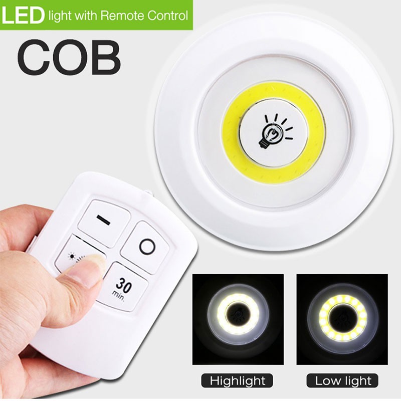 Đèn LED dán tường có điều khiển từ xa, hẹn giờ, điều chỉnh mức sáng tiện lợi - Bộ 3 bóng đèn kèm điều khiển -GD224