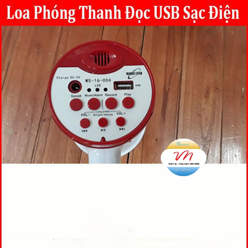 Loa phóng thanh cầm tay dùng USB Sạc Điện Có Ghi Âm