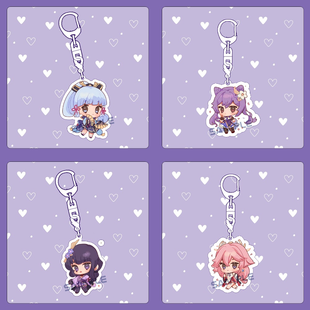 Móc khóa GENSHIN IMPACT ver MẮT BIẾC mica trong acrylic in hình anime chibi game