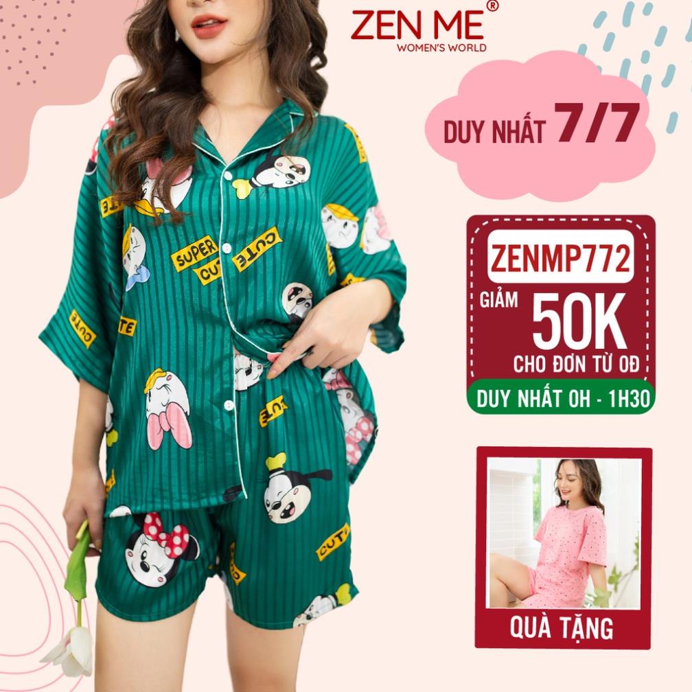 Đồ ngủ nữ pijama Zen Me bộ mặc nhà thiết kế cánh dơi lụa gấm latin PJCD0422 !