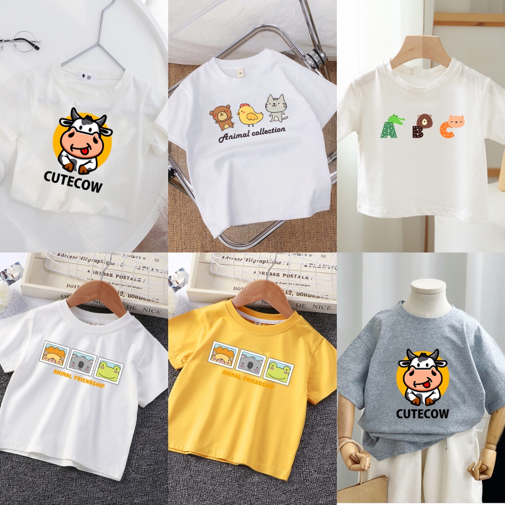 Áo thun bé trai, áo thun trẻ em, áo phông bé trai cotton mềm mát từ 7kg-22kg ATTE31-12-7